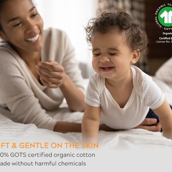 NEW - 100% Organic Cotton 4 Piece Sheet Set - Ivory - Picture 4 of 10